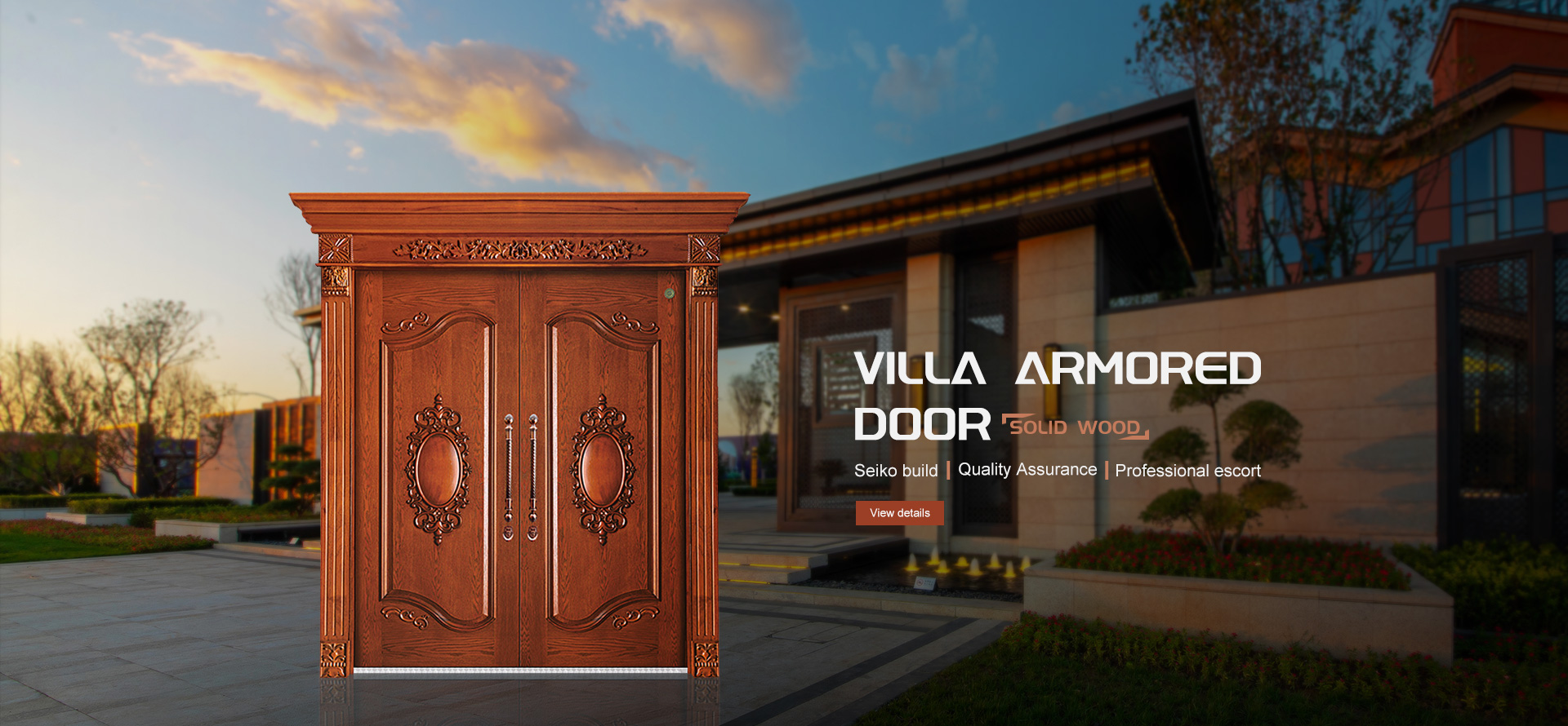 Solid wood villa armored door 